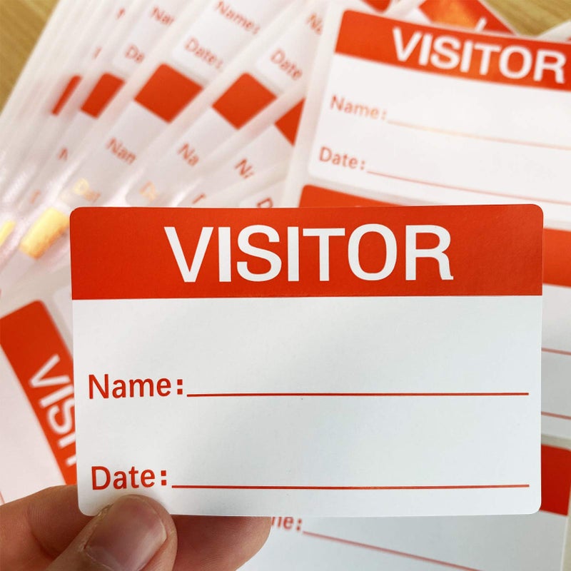 Besttile Visitor Identification Labels Visitor Pass Stickers 3x2 Inch Name Tag Sticker Roll Office Visitor Badges Hall Pass Labels,100 Pcs - Image 2